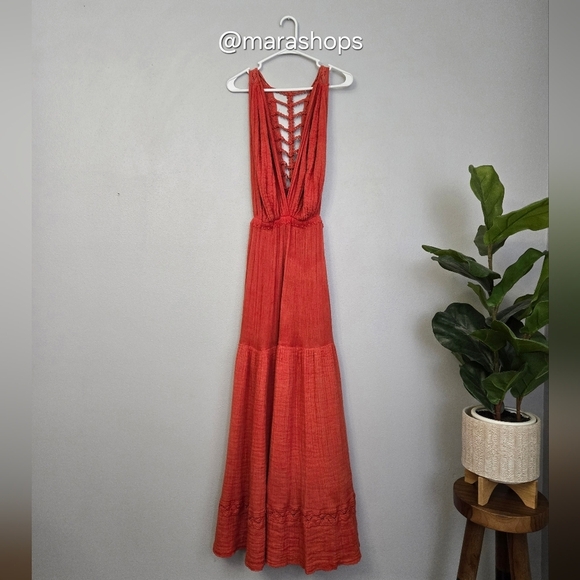 Free People X Jen's Pirate Booty Trailing Jade Maxi Dress - Picture 3 of 12